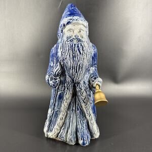 Large 2007 Rowe Pottery Salt Glaze Stoneware Christmas 12" Santa Statue Figure